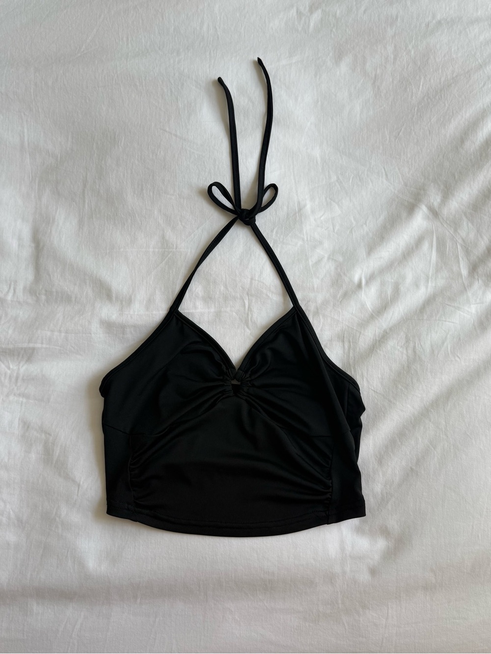 SHEIN Black Halter Crop Top